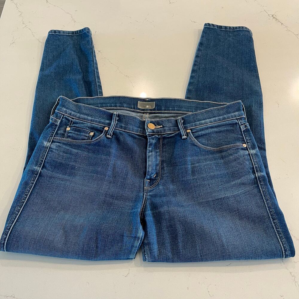 MOTHER Denim The Vamp In Spiked Heels To Tractor Wheels Cropped Jeans Size 30 - Picture 4 of 13